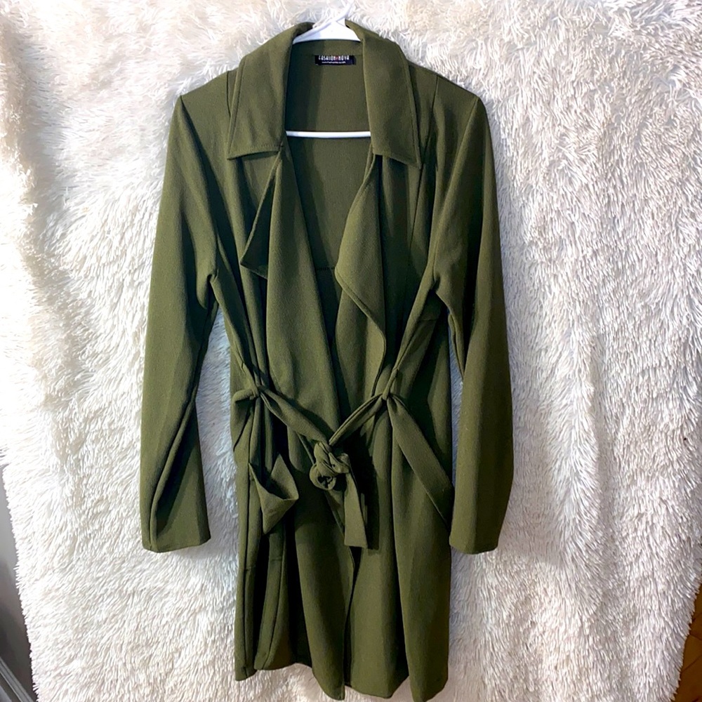 Olive green cardigan jacket